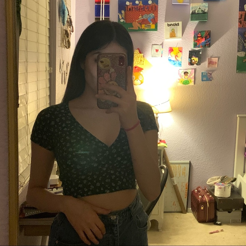 green brandy melville cross top